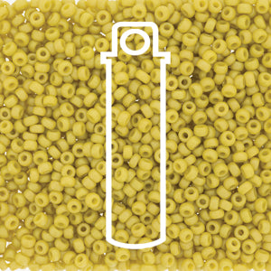 11/0 Miyuki Round Seed Beads (Frost Opaque Glaze Rainbow Yellow)  *approx 23 gram tube