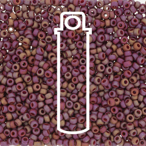 11/0 Miyuki Round Seed Beads (Frost Opaque Glaze Rainbow Dark Red)  *approx 23 gram tube