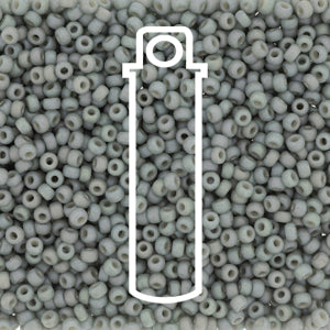 11/0 Miyuki Round Seed Beads (Frosted Opaque Glaze.  Rainbow Cadet Grey)  *approx 24 gram tube