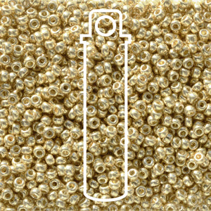 11/0 Miyuki Round Seed Beads (Duracoat Galvenized Pale Gold)  *approx 24 gram tube
