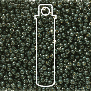 11/0 Miyuki Round Seed Beads (Duracoat Galvanized Black Moss)  *approx 24 gram tube