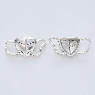 Metal Charm, Surgical Mask Shape w/ N95, Antique Silver Size: about 15mm long, 30.5mm wide, 8mm thick, hole: 3x10mm;