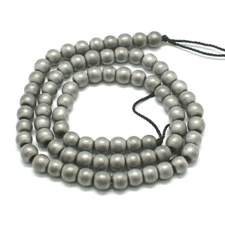 Non-magnetic Hematite Beads Strands, Frosted, Round, platinum Plated, 4mm, Hole: 1mm