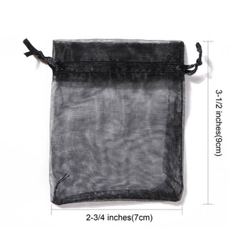 Organza Bags (Packed 10)  (9 x 7mm) *Black