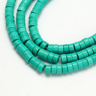 Howlite, Heishi Beads, Dyed, Flat Round/Disc, 5x3mm, Hole: 1mm; *Approx 145 Beads.