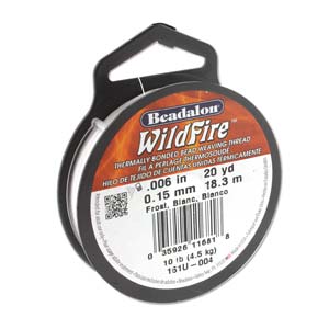 WildFire (Beadalon) Thermally Bonded Bead Weaving Thread  *Frost (See Drop Down for Roll SIze Options)