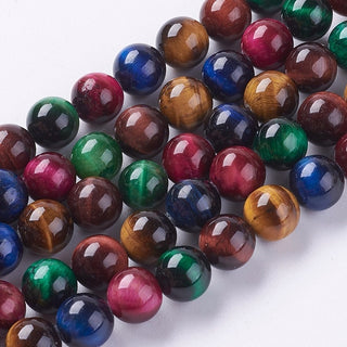 Tiger Eye *Mixed Color  (Rounds)  8mm  *8 Inch Strand (approx 24 Beads)
