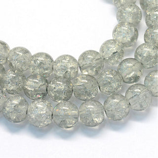 Glass (Crackle) Rounds *Pale Grey.   *See Drop Down for Size Options