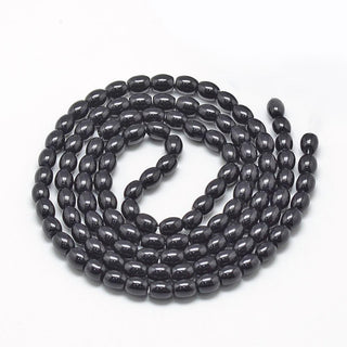 Glass Beads (Oval)  Black 8x6mm (approx 95 Beads)