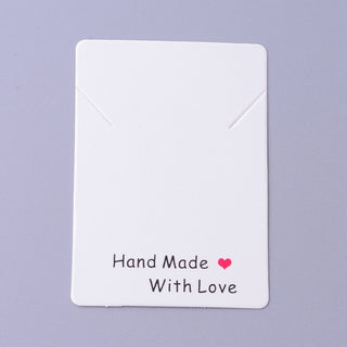 Neckllace Display Cards.  "Hand Made with Love"  7 x 5cm.  *Packed 50 cards