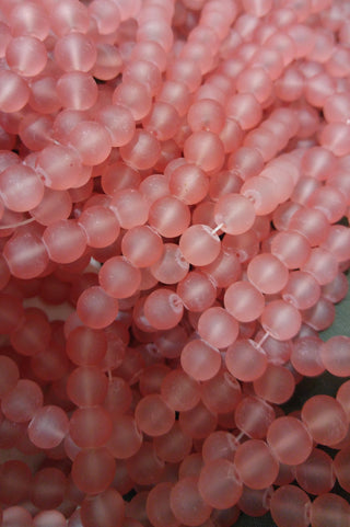 Glass Beads (Frosted Salmon)  *6mm /8mm