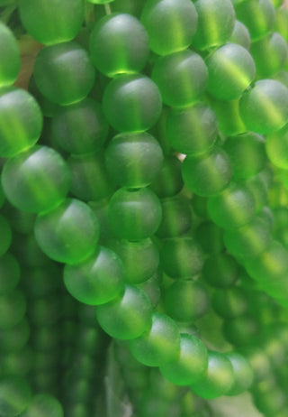 Glass Beads (7-Up Bottle Green)  *Frosted  (See Drop Down for Size Options)