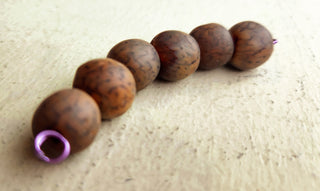 African Sand Cast Round Beads(6 Beads)  approx 14 x 15mm *Speckled Seed Brown