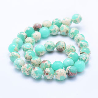 Jasper   (Natural Imperial Jasper - Dyed Green) *8mm  (approx 48 Beads)