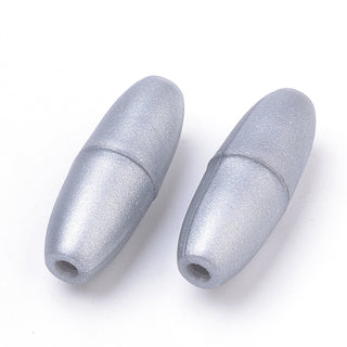 Plastic Breakaway Clasps, Grey Color, 24x9mm, Hole: 2.5mm.  (Packed 2 Sets).