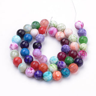 Agate "Weathered"  (8mm rounds) 15.5" strand.  approx 43 beads.  Multi Color Strands.