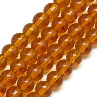 Glass Bead (Round 8mm) Amber Yellow