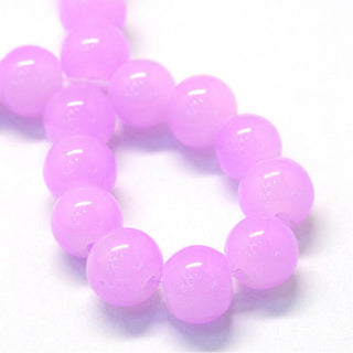 Jelly Style Beads.  Plum Pink.  (Glass Beads) 8mm Size.  (Approx 50 Beads)