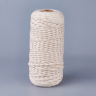 Macrame Cord.  Twisted Cotton.  2mm.  (200 Meter Roll).  Creamy White