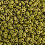 SuperDuo *Gold Marbled OP Olivine  (Czech)  2.5 x 5mm  *22 gr tube - Mhai O' Mhai Beads
