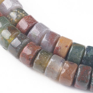 Natural Indian Agate Beads Strands, Heishi Beads, Flat Round/Disc, 4.5x2.5mm, Hole: 0.8mm; (approx 150 Beads)
