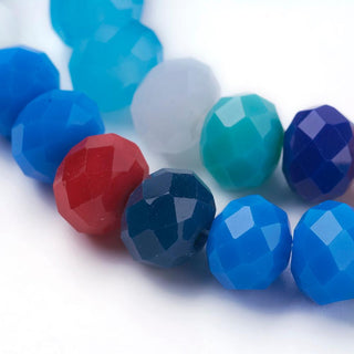 Crystal (Chinese) *Faceted Rondelle  (Mixed Colors)   *8 x 6mm (Approx 70 Beads).