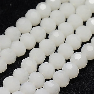 4mm Faceted Round Crystals *White (approx 100 beads per 15" Strand)