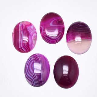 Cabochon *Agate (Deeper Pink/ Purpleish ) Oval 30 x 40mm approx.