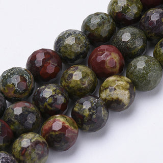 Dragons Blood Jasper *FACETED  (Natural) *6 mm Rounds (16" Strand)