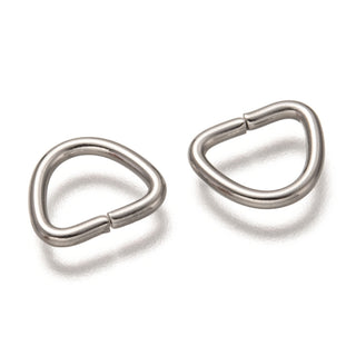 304 Stainless Steel D Rings, Buckle Clasps, For Webbing, Strapping Bags, Garment Accessories Findings, D Rings,Triangle Rings, Stainless Steel Color, 9x11x1.5mm (Packed 25 Rings)