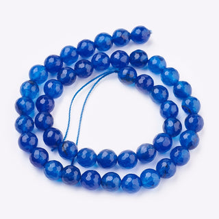 Jade (Faceted Royal Blue) 8mm Round (approx 49 Beads)