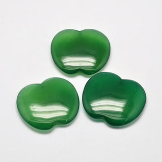 Pendant *Green Agate Apple.   39x44x9mm, Hole: 1.2mm.  Sold Individually.