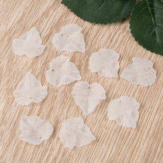 Transparent Frosted Acrylic pendant/charms, Maple Leaf, 24x22.5x3mm, Hole: 1mm, (Packed 25 Leafs) *See Drop down for Color Choices
