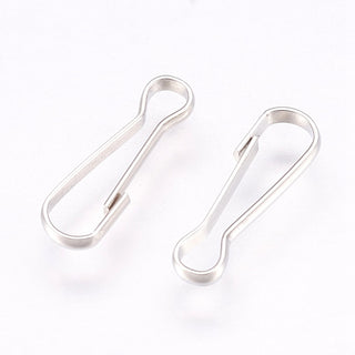 Iron Keychain Clasp Findings, Snap Clasps, Platinum, 13.5x4x1mm.  (Packed 25)
