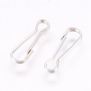 Iron Keychain Clasp Findings, Snap Clasps, Platinum, 13.5x4x1mm.  (Packed 25)