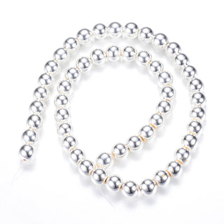 Non magnetic Hematite Beads.  AAA Grade. *Silverplated  (See drop down for size options)
