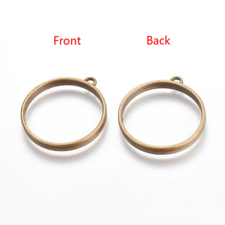Alloy Ring Frame Pendants for DIY Resin Pendants, Vintage Findings, Cadmium Free & Nickel Free & Lead Free, Antique Bronze. Sold Individually or in Bulk