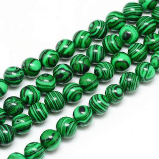 Howlite (Round) *Green Dyed to look like Malachite (See Drop Down for Size Options)