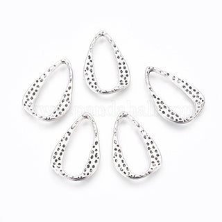 Alloy Linking Rings, Teardrop, Antique Silver, 27x17x1.5mm.  (Packed 10 Closed Rings).