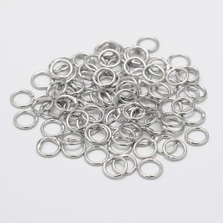 Closed Jump Rings, Silver Color Metal , 6 mm diam, (Packed 50)