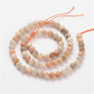Sunstone (Moonstone) *Natural- Peachy Pinks *8mm Size (approx 50 Beads)