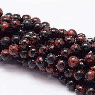 Obsidian (Mahogany Obsidian) *(6mm.  Approx 60 Beads)