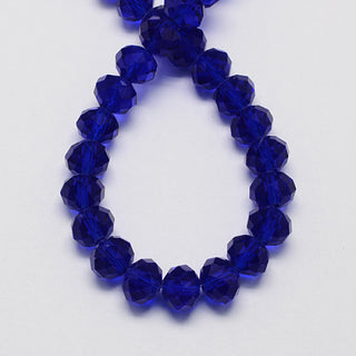 Crystal (Chinese) *Faceted Rondelle  (Dark Blue)   *8 x 6mm
