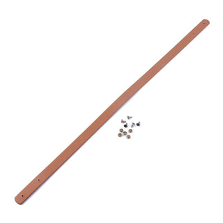 U Leather Bag Handles, with Iron Rivets Sandy Brown, 60x1.85x0.35cm, Hole: 3mm.  Sold Individually