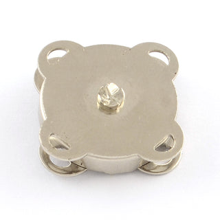 Iron Purse Snap Clasps, *Great for Purse or Handbag.   Platinum, 15x15x6.5mm, Hole: 2x1mm.  (Packed 2 Clasps)