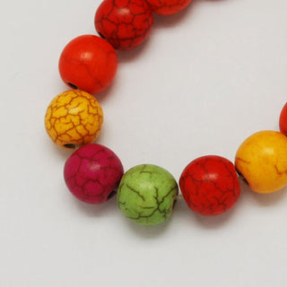 Howlite (8mm Rounds)  *Multi Color Mixed Strand.  *Approx 45 Beads.   15.5" strand