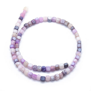 (Weathered  Agate)  (5-6 mm cubes) 15.5" strand.  approx 72 beads.  *Lilac Purple