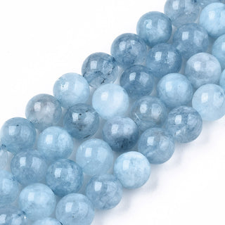 Blue Quartz Crystal  ( 8mm Rounds).  16" Strand (approx 48 Beads)