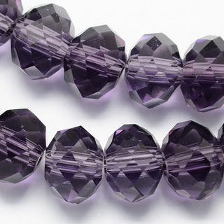 Glass Beads, Faceted, Rondelle, (Indigo), 14 x 10 mm, Hole: 1mm.  (Approx 30 Beads/ Strand)