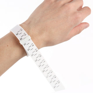 Wrist Sizer (in cm).  Sizes 15-25cm (5 to 9" conversion).  Adjustable measuring ruler.